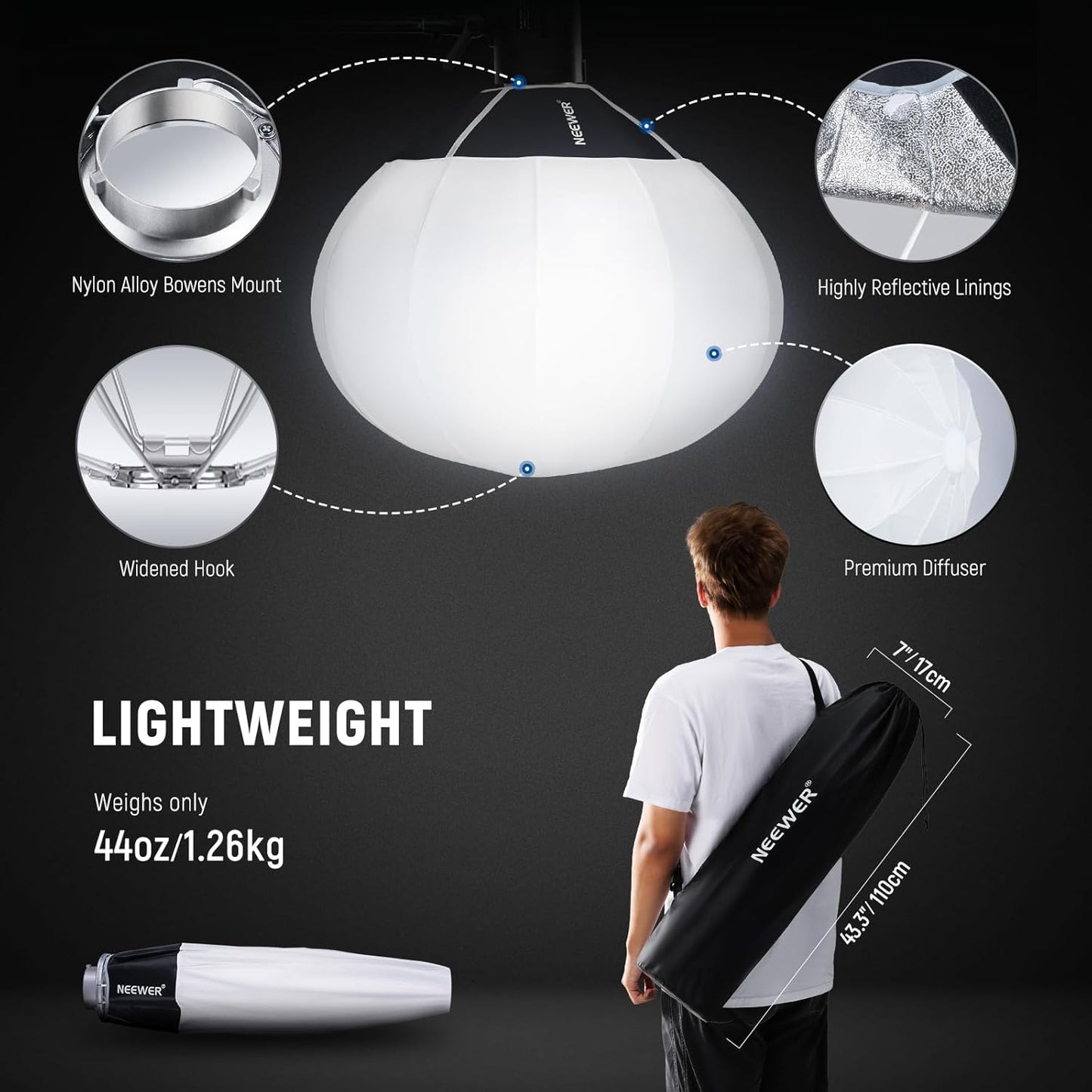 Neewer NS35L 33.5" Lantern Softbox Bowens Mount