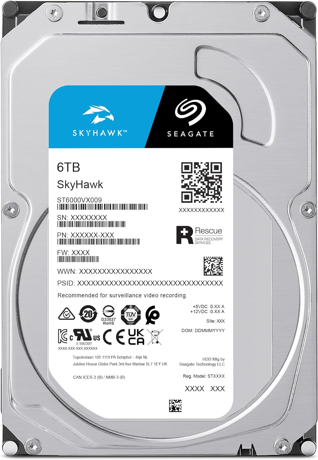 Seagate ST6000VXZ09 Skyhawk 6TB Surveillance HDD