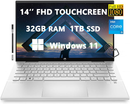 HP 14-dy2050wm Pavilion x360: i5-1235U, 32GB RAM, 1TB SSD, Touch