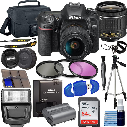Nikon D7500 DSLR 18-55mm VR Lens Kit Bundle