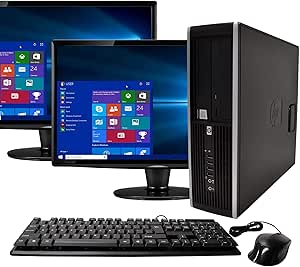 HP 8100 Elite i5 Desktop PC Bundle with Dual LCD Monitors