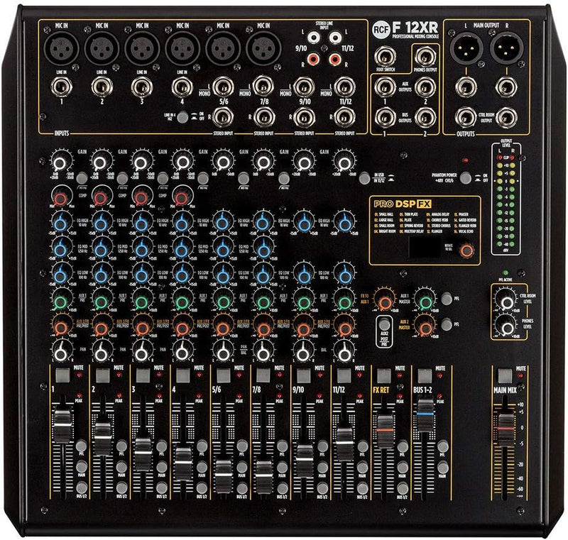 RCF F-12XR 12-Channel Mixer Console Multi-FX USB — main product image
