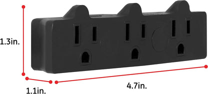 GE Heavy Duty 3-Outlet Adapter Grounded Black 50911