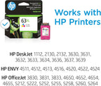 HP F6U63AN 63XL Tri-Color High-Yield Ink Cartridge