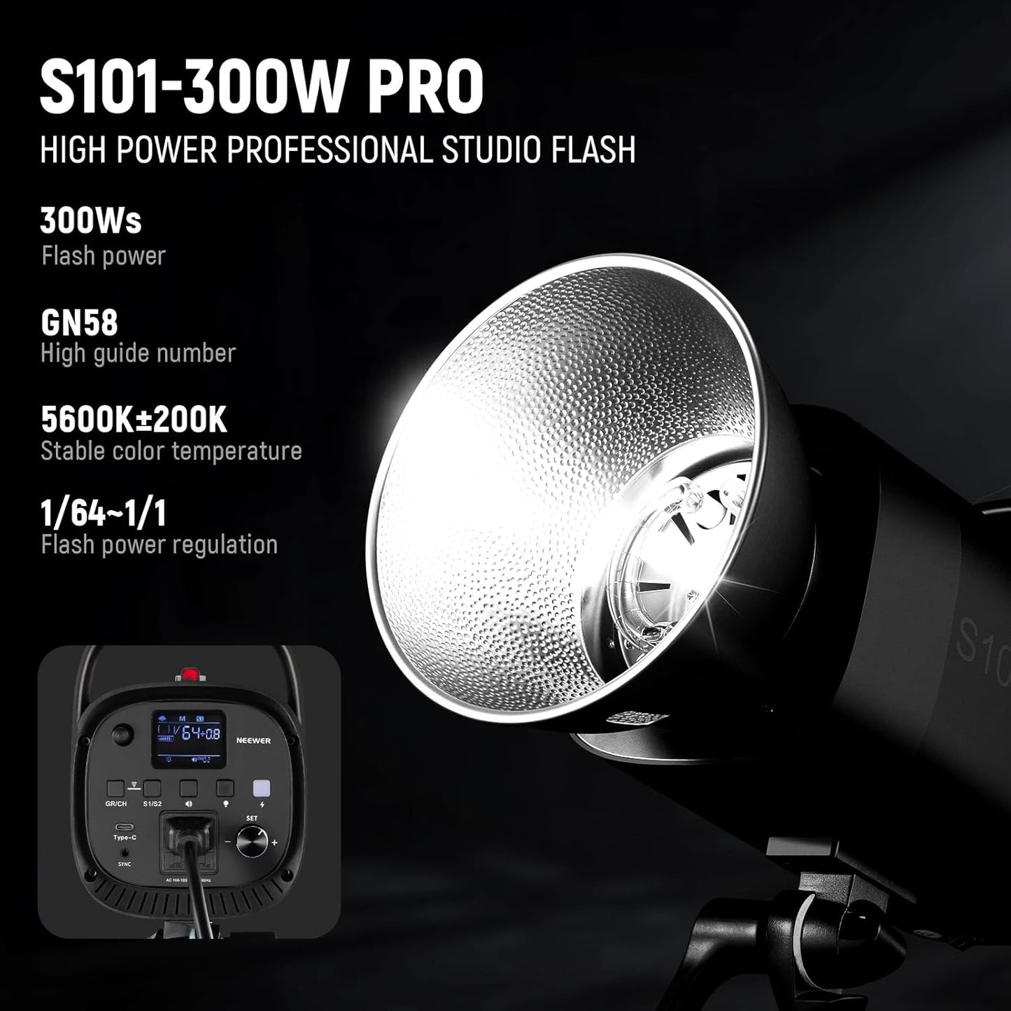 Neewer S101-300W PRO Studio Monolight Flash Kit