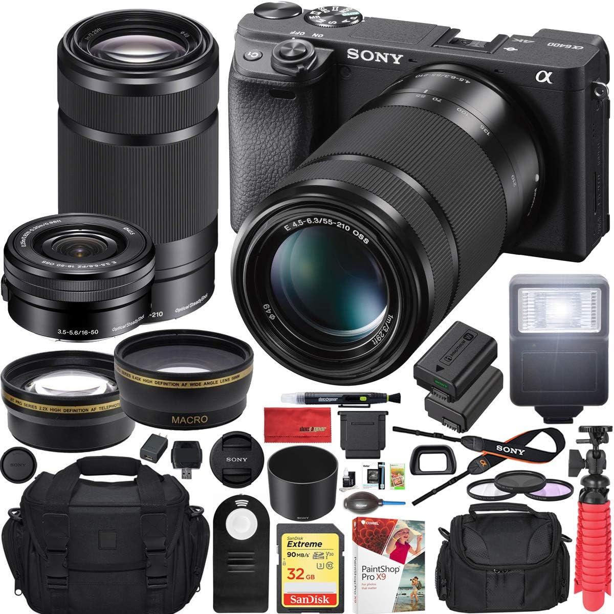 Sony E12SNILCE6400LBX2 a6400 4K Mirrorless Camera 2 Lens Kit