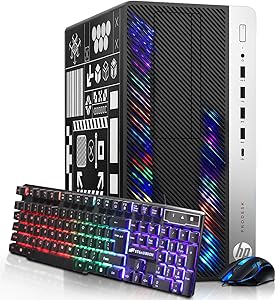 HP Core i5 RGB Gaming Desktop Computer RX 550 (Renewed)