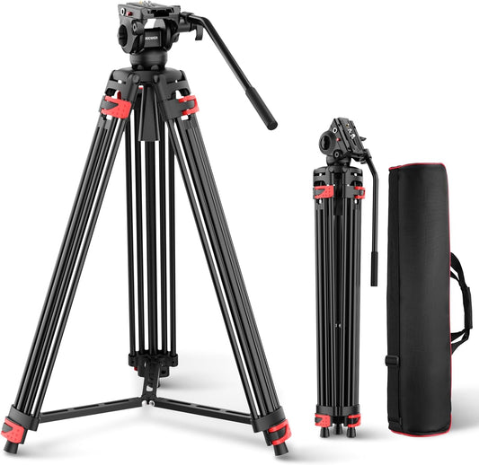 Neewer TP37 74" Video Tripod Fluid Head Metal 17.6lb Load
