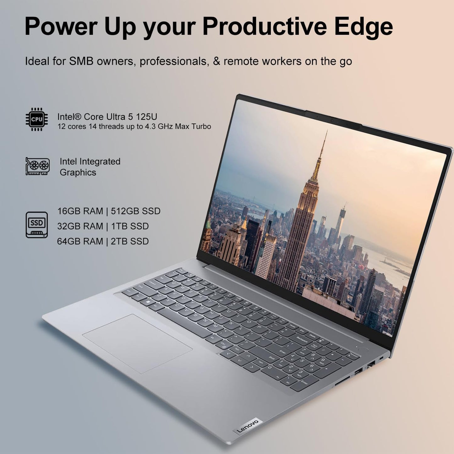 Lenovo 16 G7: Thinkbook 16 Business Laptop - Ultra 5, 16GB, 512GB SSD, AI