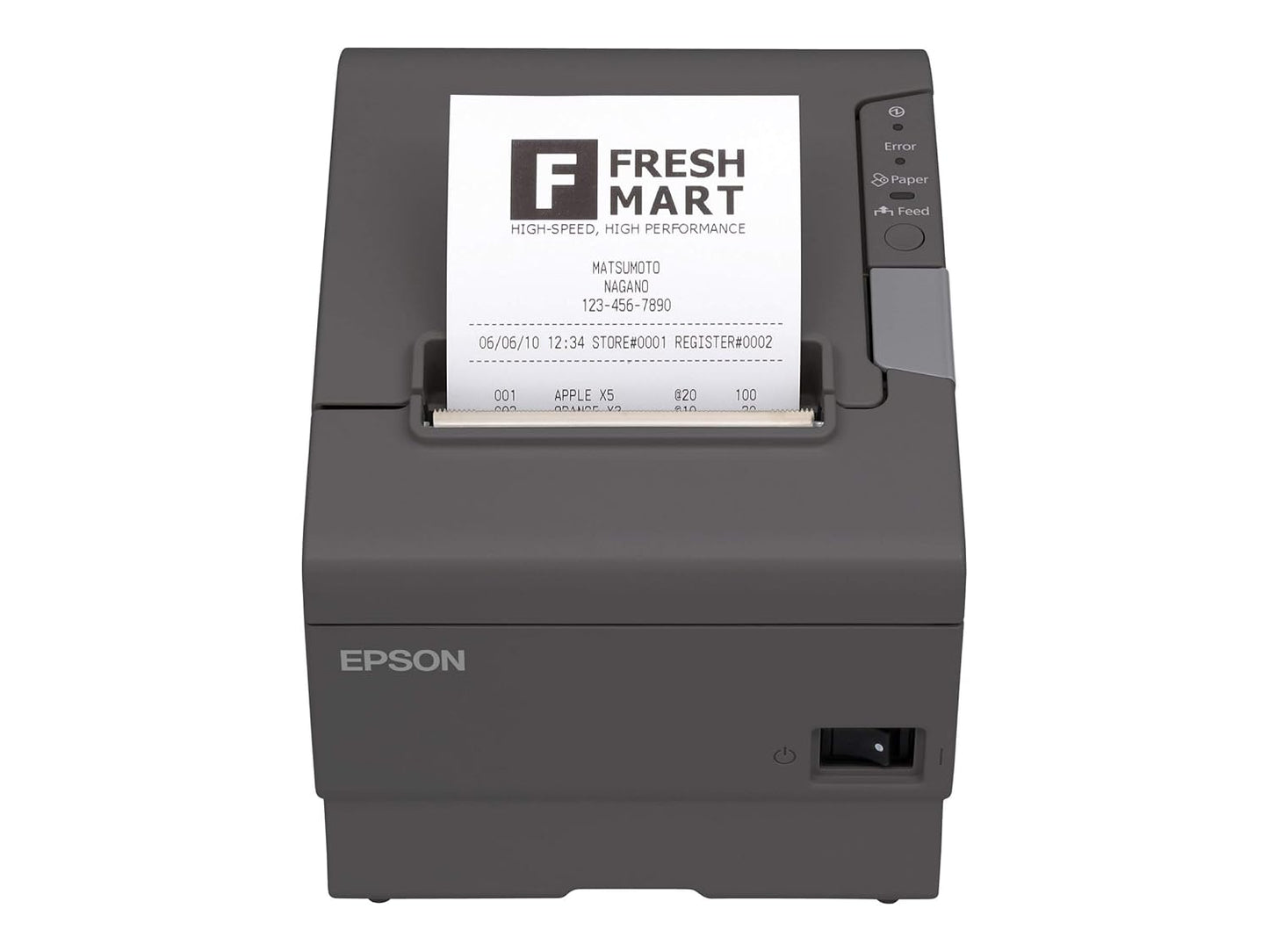 Epson C31CA85656 Thermal Receipt Printer: Ethernet USB, Dark Gray
