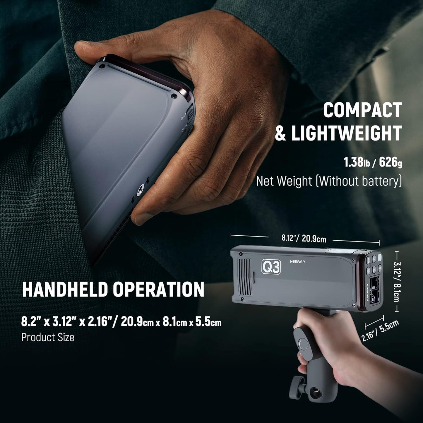 Neewer Q3 200Ws TTL Flash Strobe with Softbox