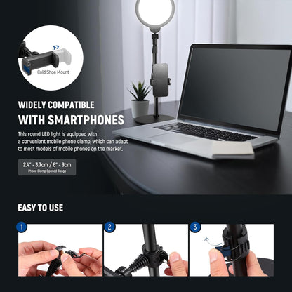 Neewer R06 7" Desktop Selfie Ring Light Kit