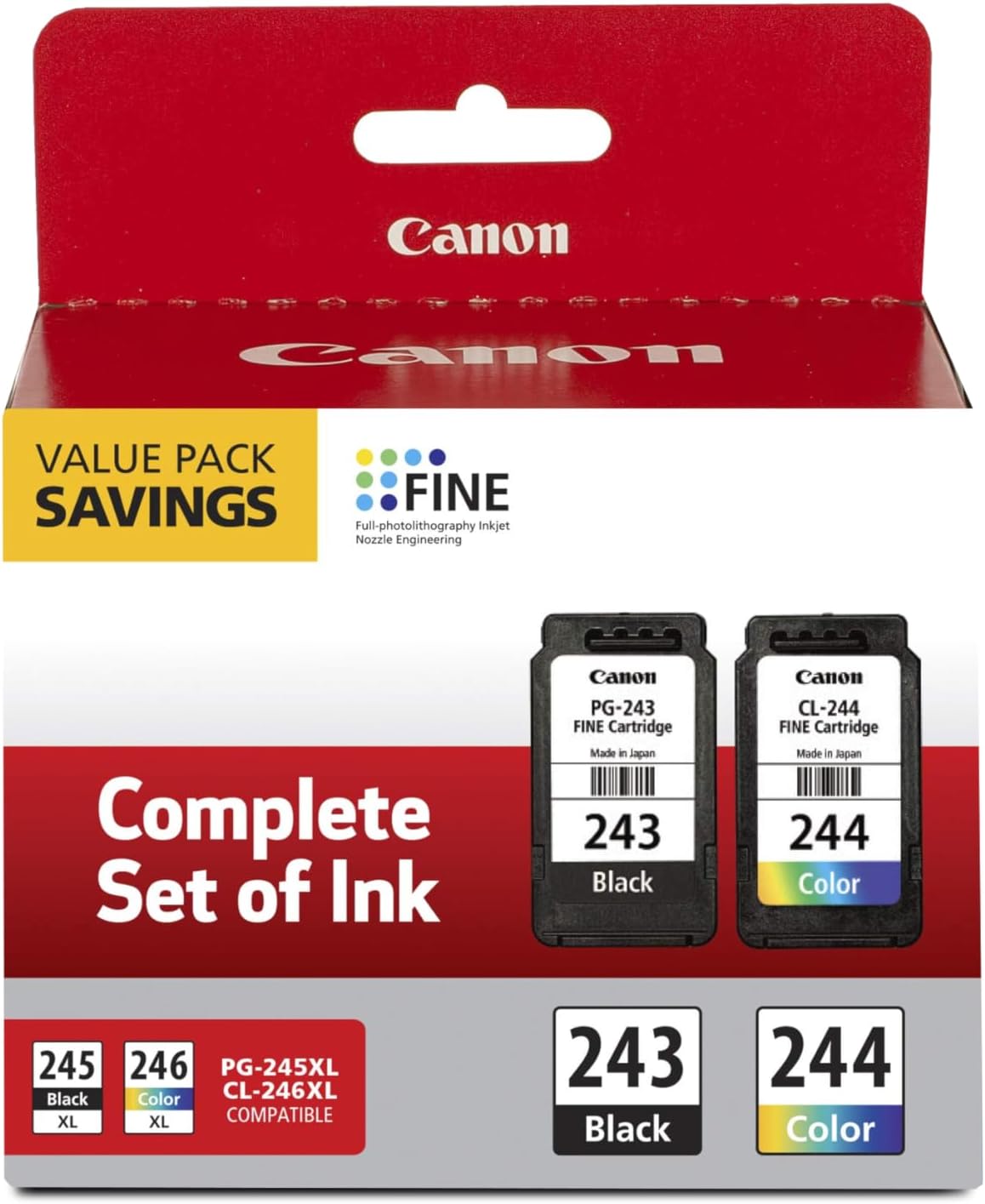 Canon 1287C006 PG-243/CL-244 Ink Value Pack 2-Cartridge