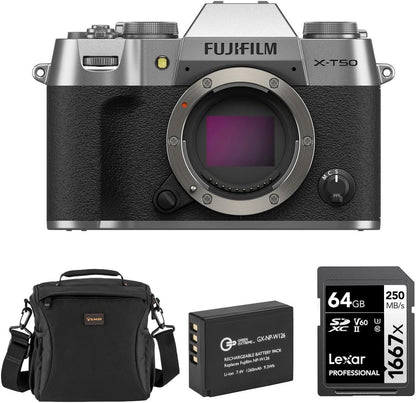 Fujifilm X-T50 Mirrorless Camera - Silver Bundle