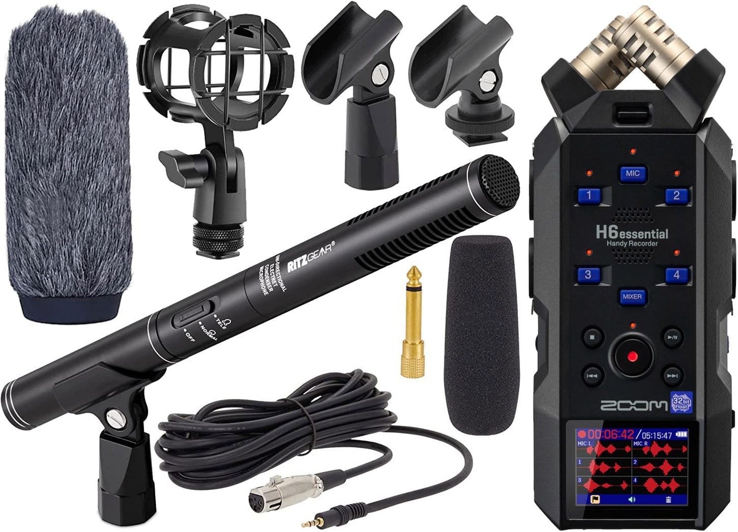 Zoom H6essential H6 Pro Recorder Kit with Ritz Gear Mic
