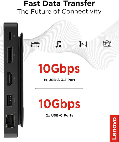 Lenovo 40B90000US USB-C Dual 4K Display Travel Dock