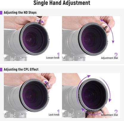 Neewer 67mm True Colors ND&CPL Variable Filter