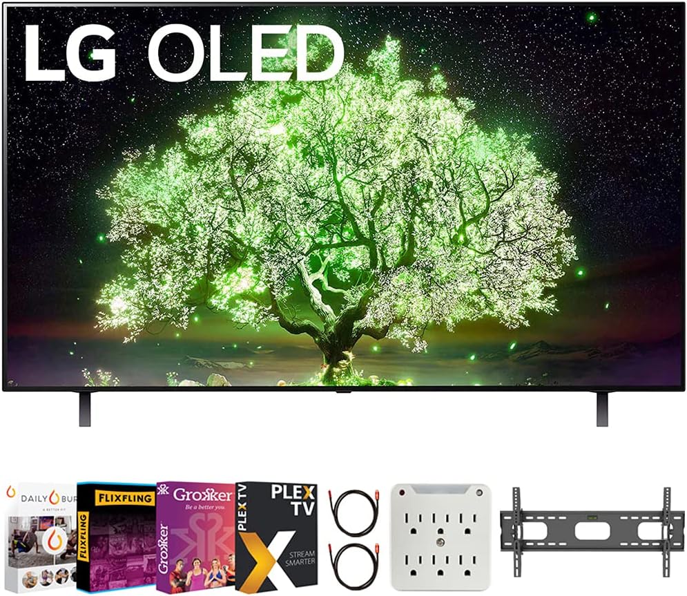 LG E6LGOLED77A1PUA 77" OLED 4K Smart TV Bundle