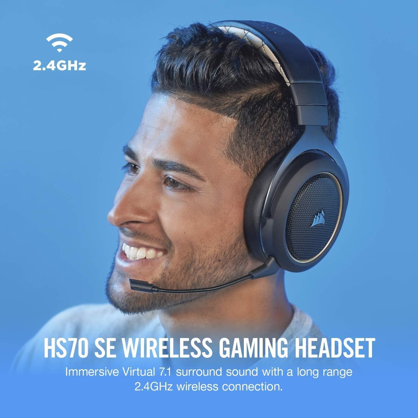 Corsair HS70 Wireless Gaming Headset - Carbon (Renewed)