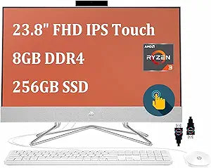 HP 24 All-in-One Ryzen 3 Desktop 8GB 256GB SSD Touchscreen — main product image