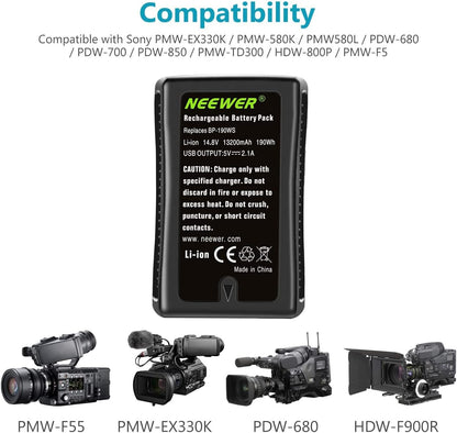 Neewer 10095777 V Mount 190Wh 14.8V Rechargeable Battery