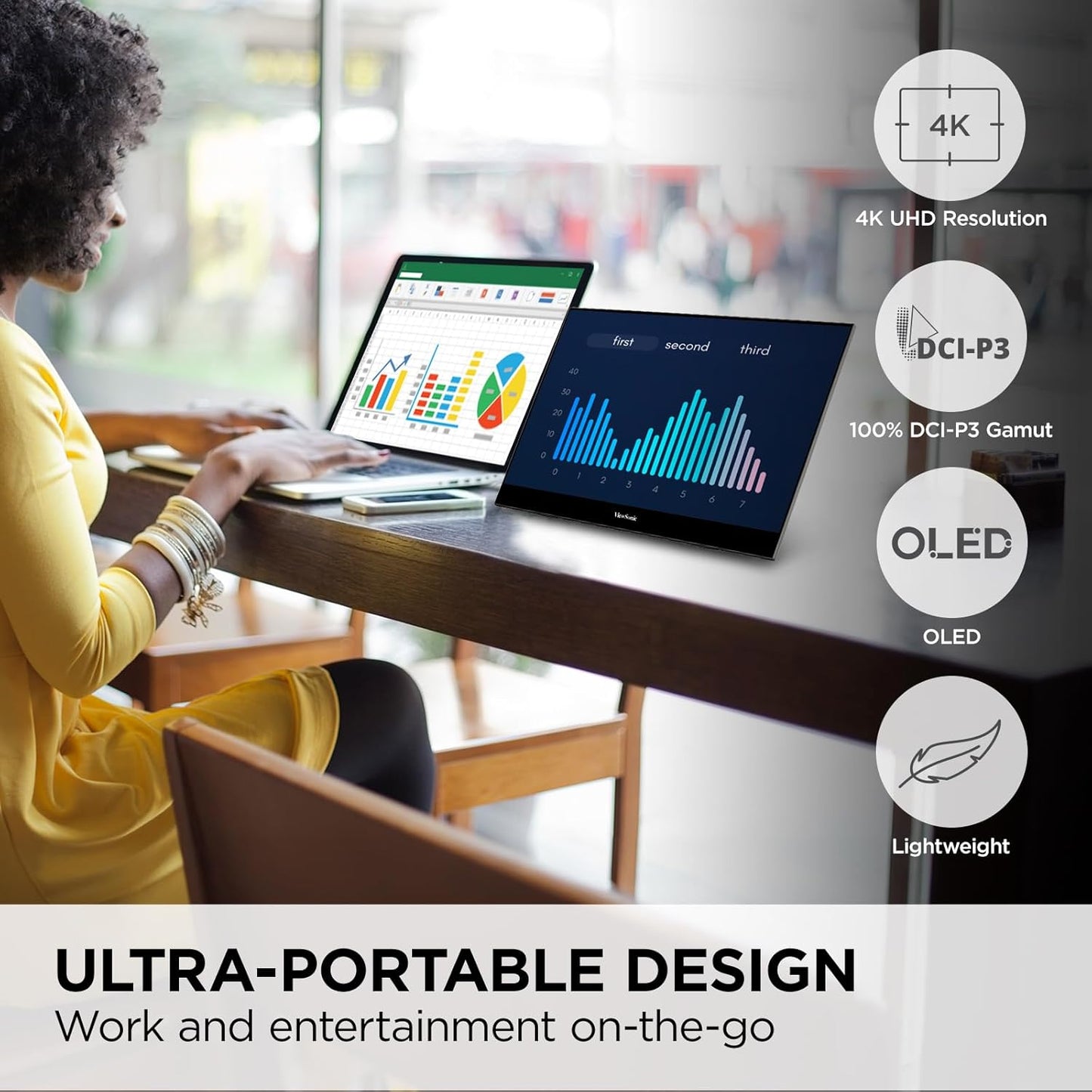 ViewSonic VX1655-4K-OLED 15.6" Portable 4K OLED Monitor