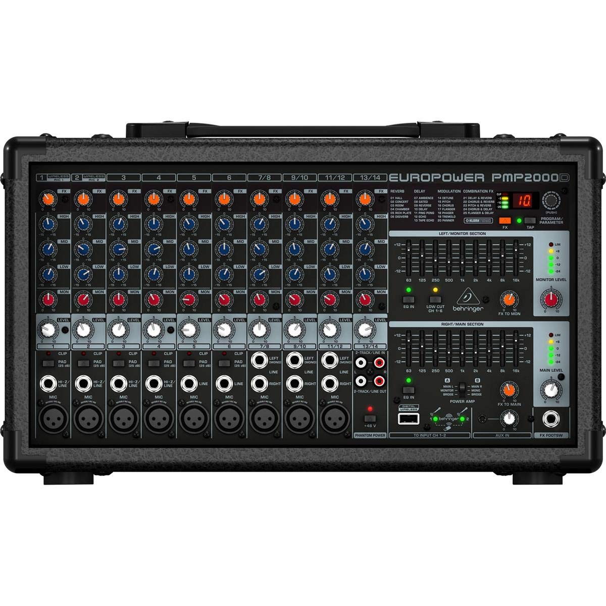 Behringer EUROPOWER PMP2000D 14-Channel Powered Mixer XLR Cables