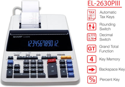 Sharp EL2630PIII 12-Digit Commercial Printing Calculator