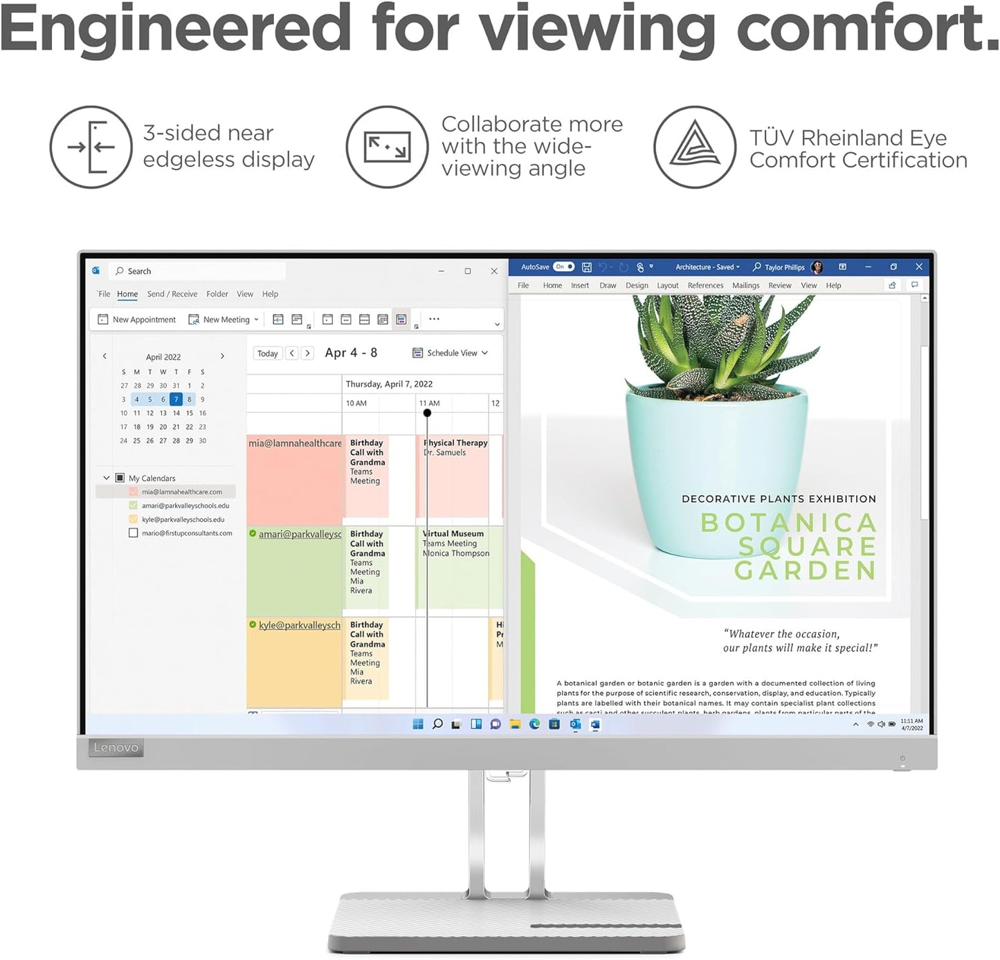 Lenovo 67AAKCC3US L24e-40 23.8" FHD 100Hz Monitor