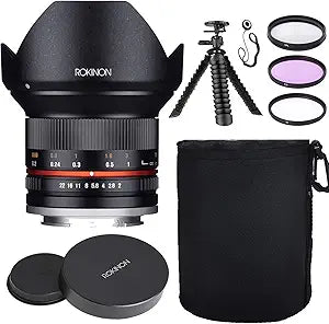 Rokinon RK12M-M 12mm f/2.0 Canon M Mount Lens Bundle
