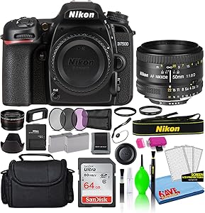 Nikon D7500 50mm Lens DSLR Camera Deluxe Bundle (Renewed)