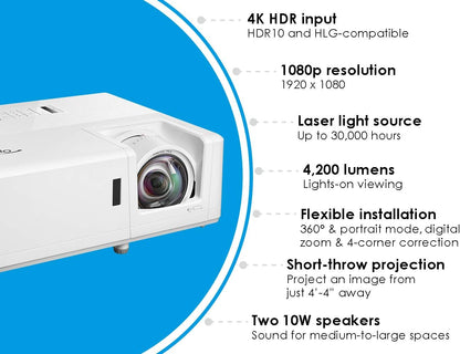 Optoma ZH406ST 4200 Lumens Short Throw Projector