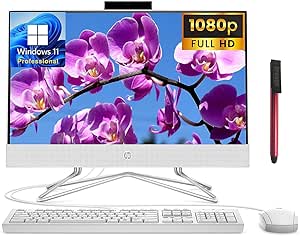 HP 22-dd AIO Desktop, Celeron J4025, 8GB, 256GB SSD, Win 11 Pro + 64GB Flash Drive — main product image