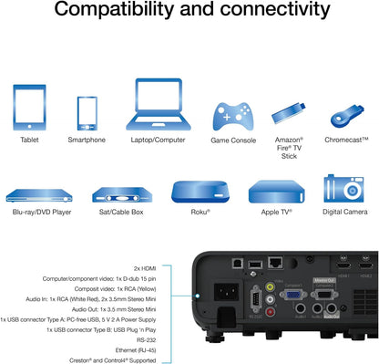 Epson V11HA72220 Pro EX11000 1080p Wireless Laser Projector