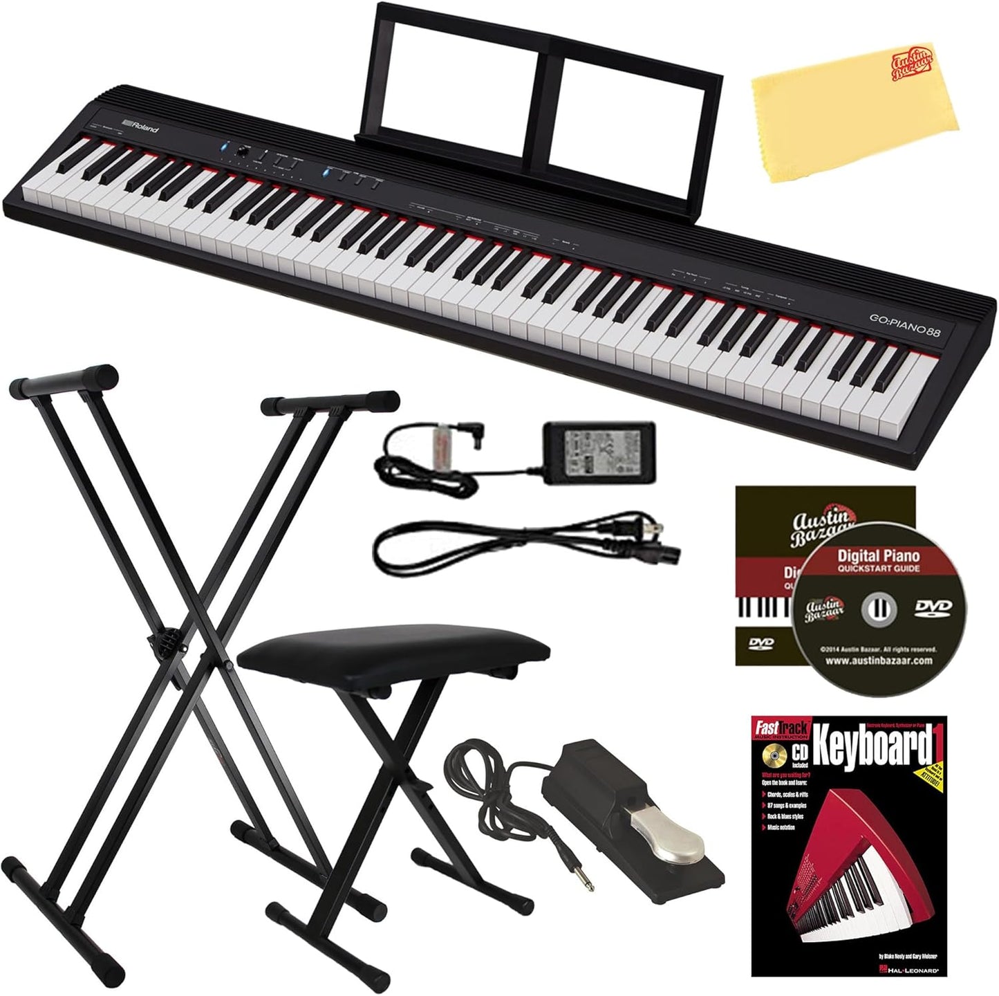 Roland GO-88P GO:PIANO 88-Key Digital Piano Bundle