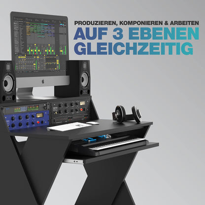 Glorious AMS-SOUND-DESK-COM-BLK Sound Desk Compact Studio Workstation - Black
