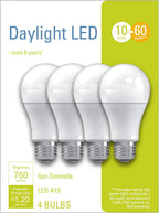 GE 32589 LED 60W Equivalent Daylight Bulbs 4-Pack