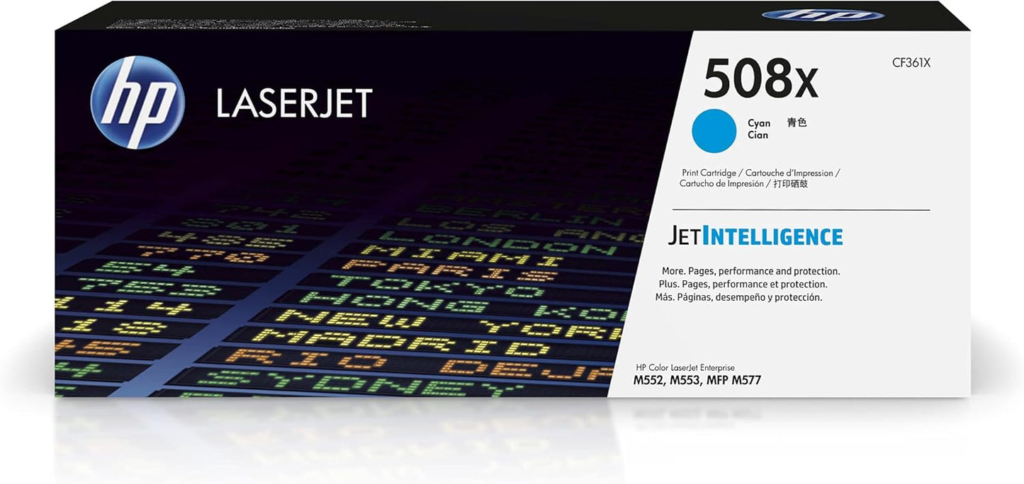 HP CF361X 508X Cyan High-Yield LaserJet Toner Cartridge