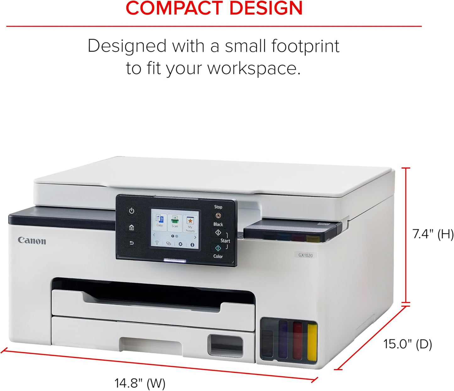 Canon 6169C002 MegaTank GX1020 Wireless All-in-One Printer