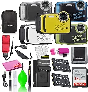 Fujifilm XP140 Waterproof Digital Camera Bundle 64GB SD