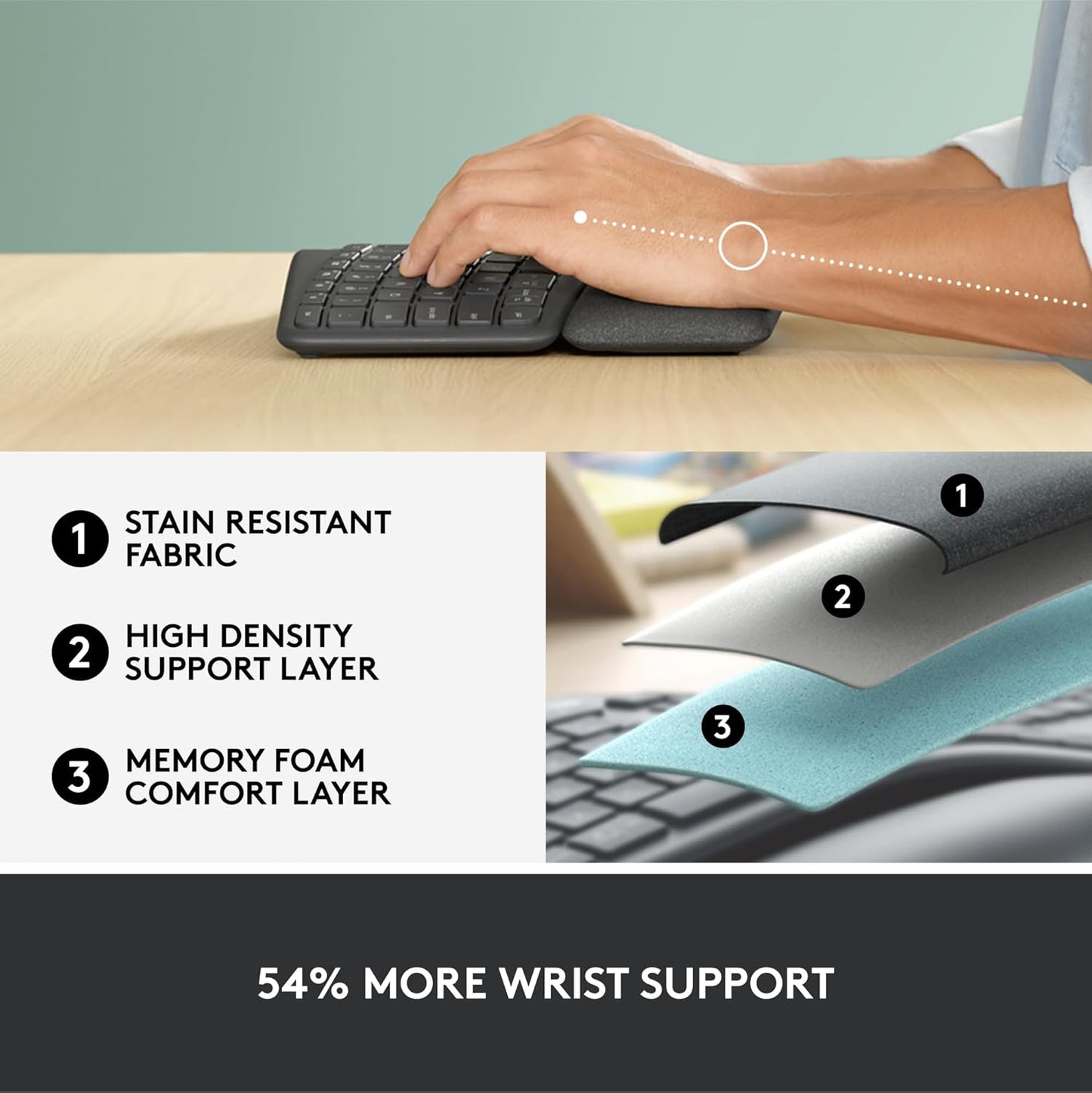 Logitech 920-009166 ERGO K860 Wireless Ergonomic Keyboard