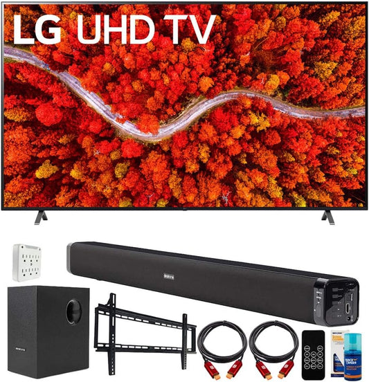 LG 86UP8770PUA 86" 4K UHD Smart TV Bundle - Home Theater System
