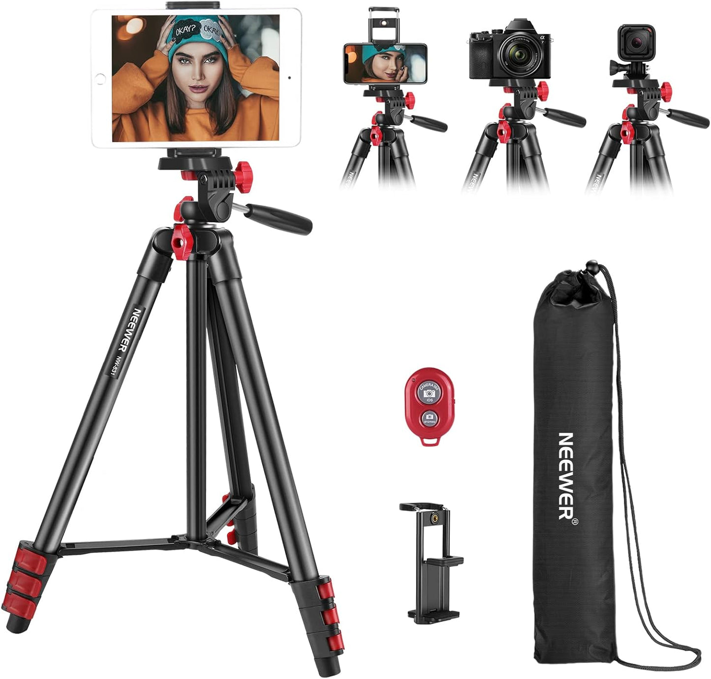 Neewer 10097867 54-Inch Travel Tripod Kit