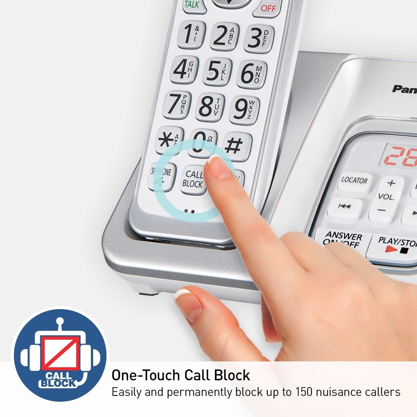 Panasonic KX-TGD633W Expandable Cordless Phone 3-Handset