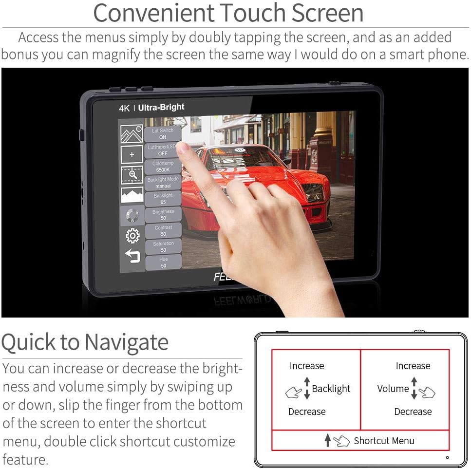 FEELWORLD LUT7S 7" 2200nit Ultra Bright 4K HDMI 3G-SDI Camera Field Monitor