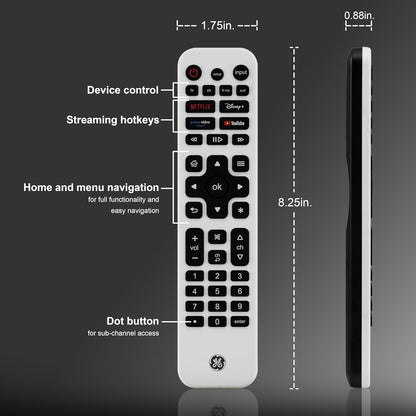 GE 80984-RF1 Rechargeable Universal Remote Control Backlit