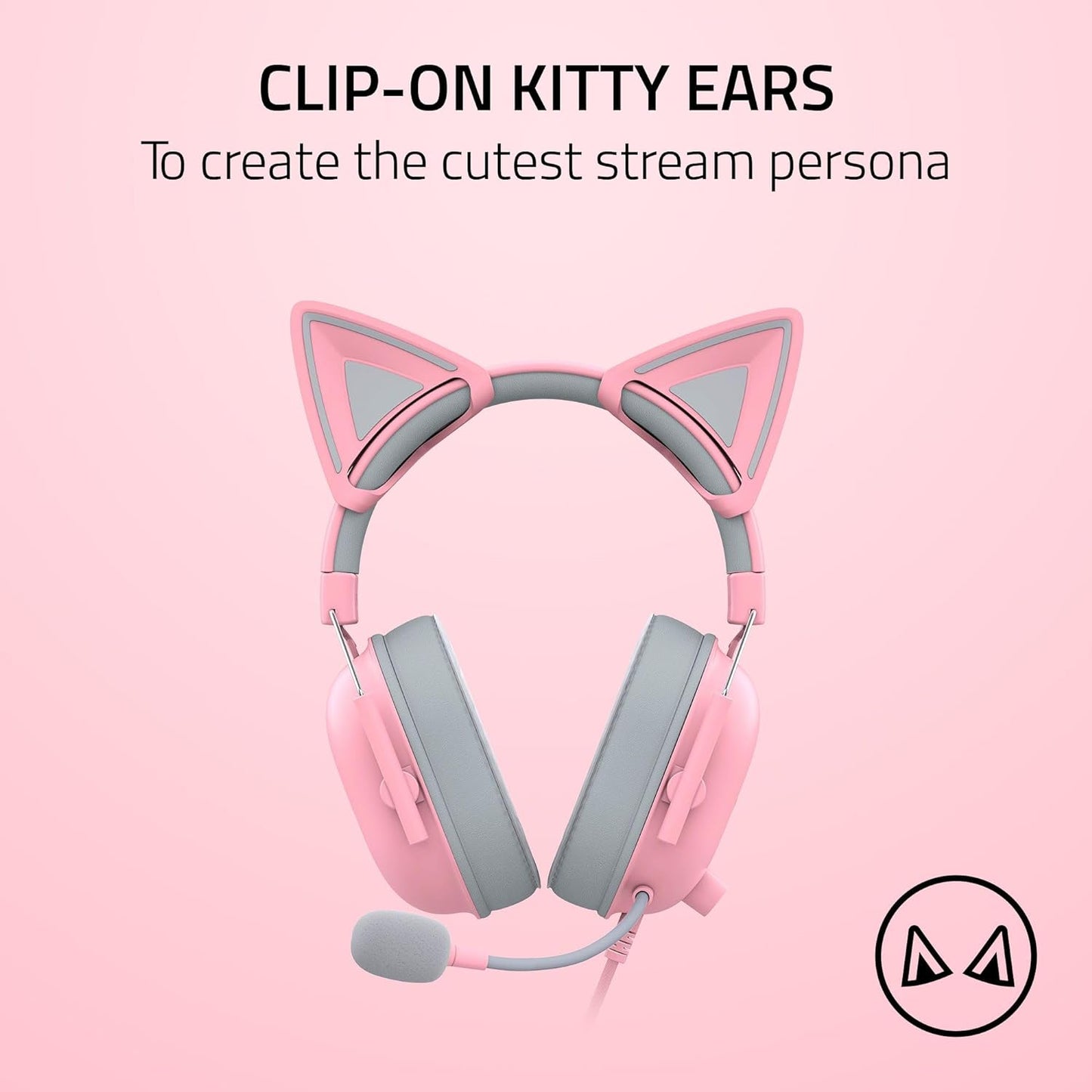 Razer RC21-02230200-R3M1 Kitty Ears V2 Gaming Headset Attachment - Quartz