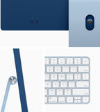Apple MJV93LL/A 24-inch M1 iMac 8GB 256GB Blue (Renewed)