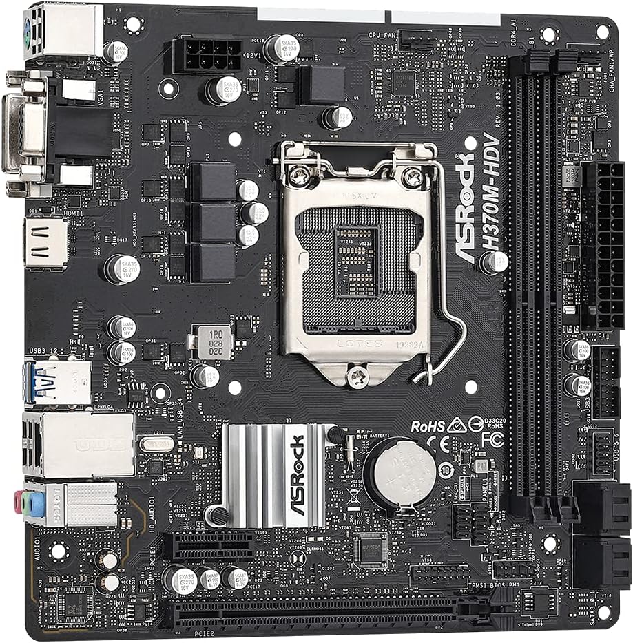 ASRock H370M-HDV LGA1151 Micro ATX Motherboard