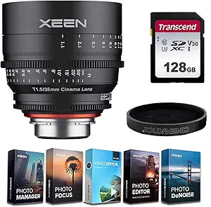 Rokinon XN35-PL 35mm T1.5 Cine Lens - PL Mount - Editing Software Bundle